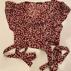 Floral wrap top